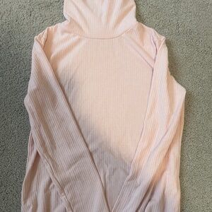Girls peachy pink turtleneck long sleeve top